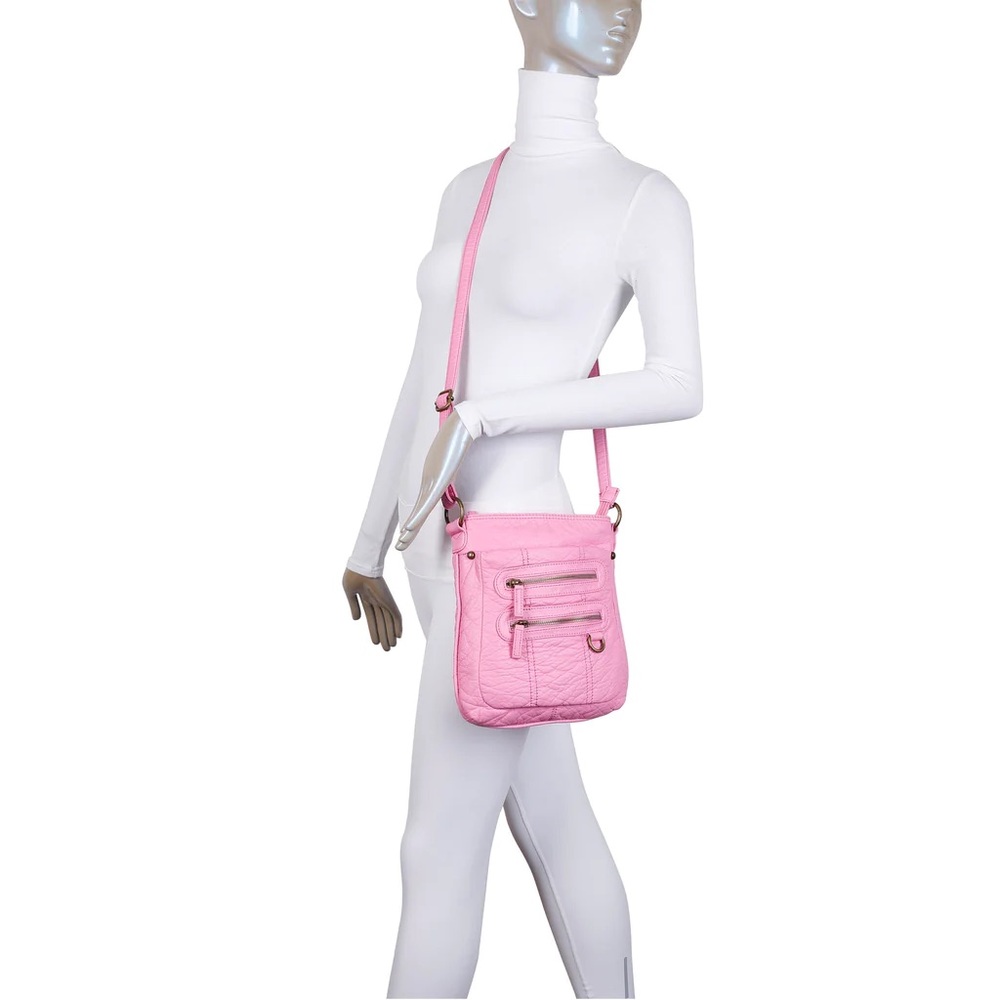 👛 NWT! Pink Multi Zipper Crossbody